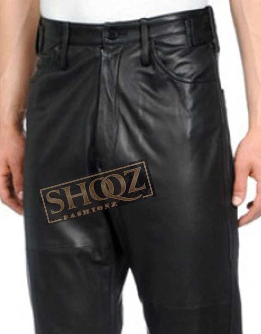 Men Designers Loose Fit Leather Pant Men Designers Loose Fit Leather Pant